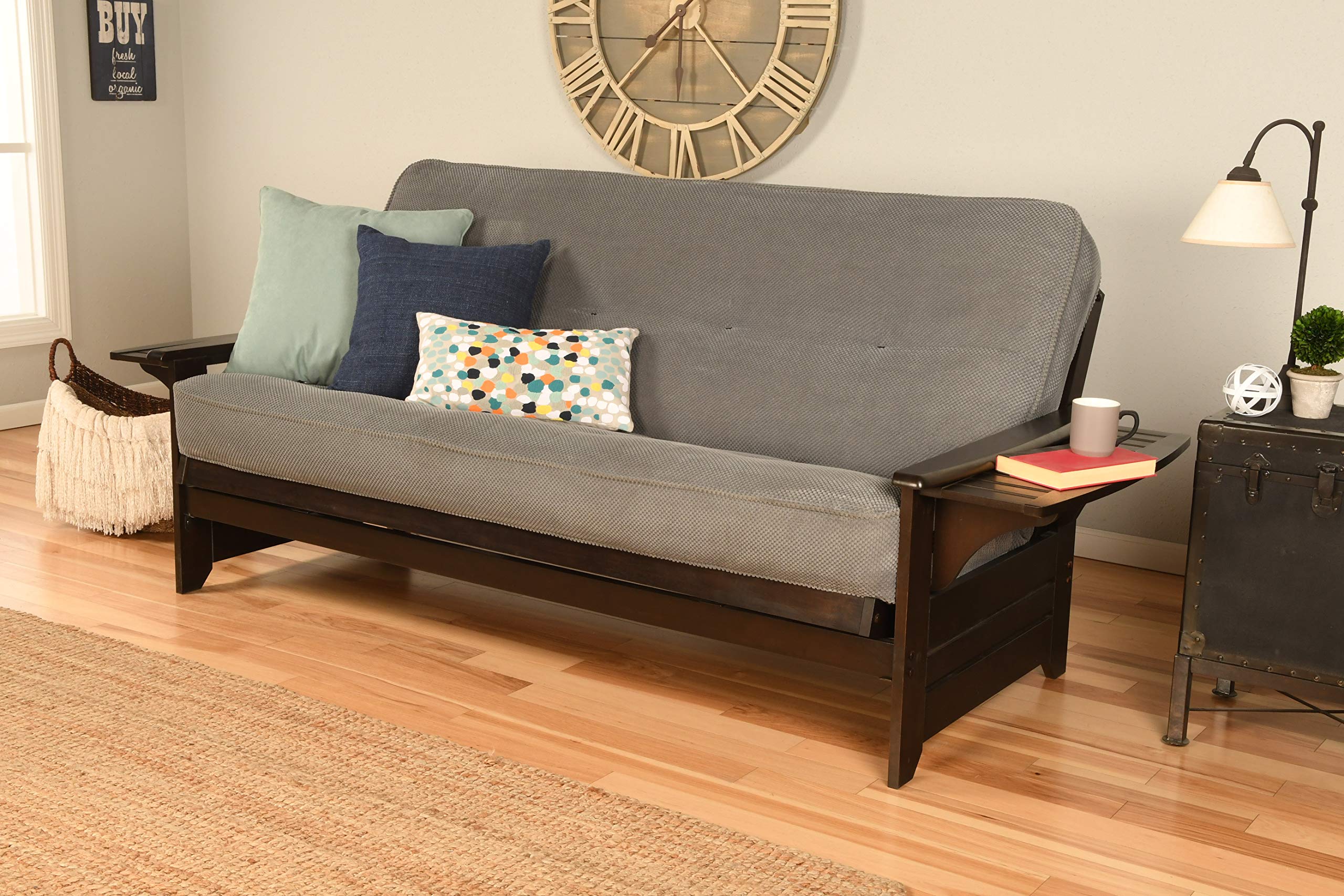 Kodiak Furniture Phoenix Full Size Futon In Espresso Finish, Marmont Thunder