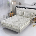 Sdiii 3Pcs Leaves Floral Full Fitted Sheet Set, 1 Full Fitted Sheet And 2 Pillowcase, Excluding Flat Sheet, Microfiber Botanical