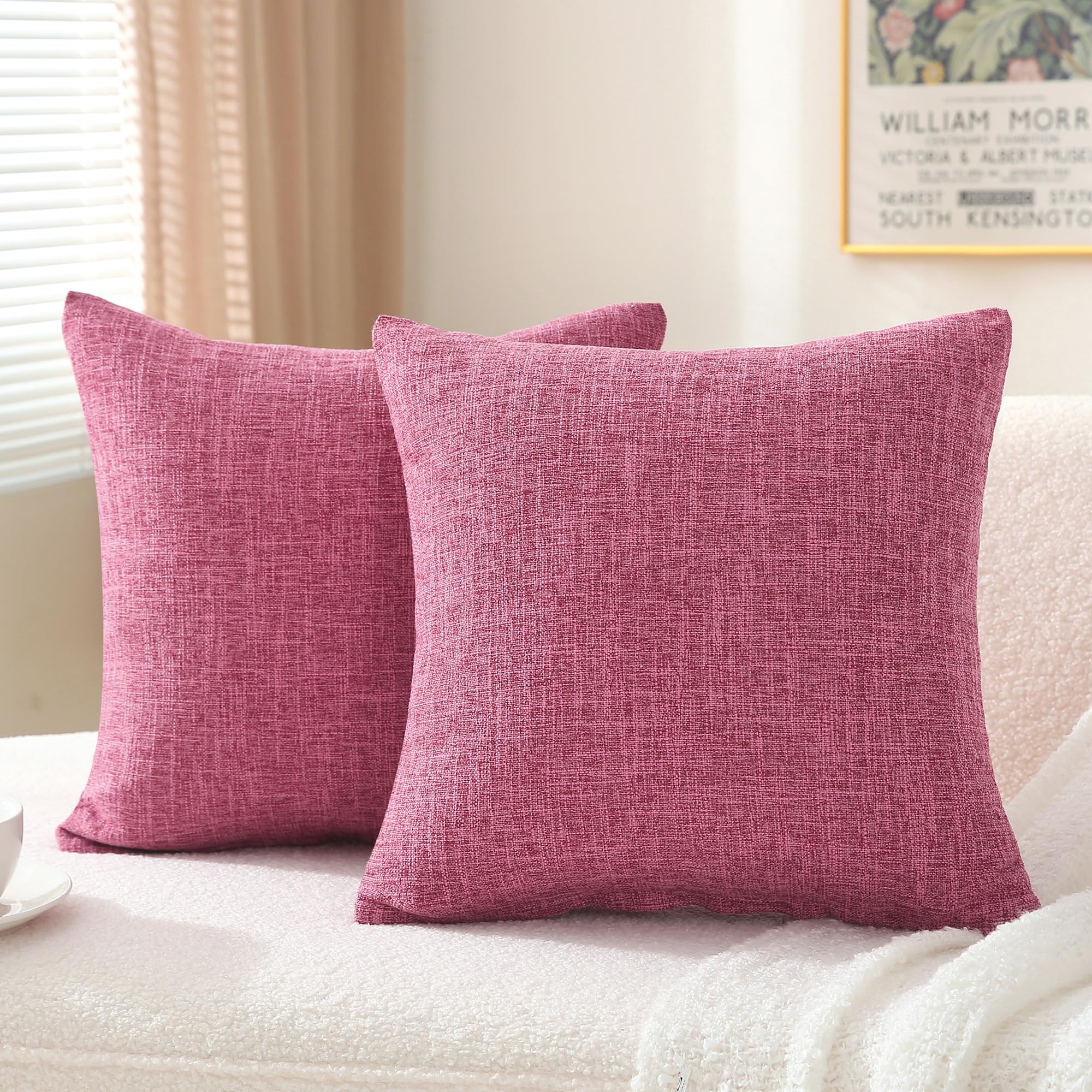 Oecoel Fall Decorative Throw Pillow Covers 18X18 Inch Super Soft Modern Farmhouse Pillow Case With Rustic Woven Textured, Outdoo