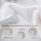 Koufall White Linen Semi Sheer Curtains 84 Inches Long For Living Room Sliding Glass Door,Light Filtering Textured Back Tab Rod Pocket Bedroom Curtain 2 Panel Sets,42X84 In Length
