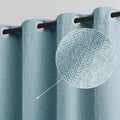 Linen Blue Blackout Curtains for Bedroom, 52 inches Wide, 84 inches Length Energy Saving Burlap Texture Window Curtains for Livi