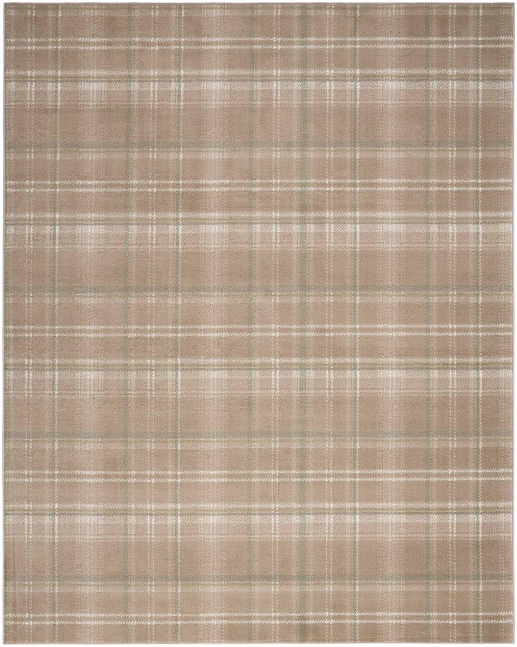 Nourison Grafix Plaid Taupe 5'3' X 7'3' Area Rug, Easy Cleaning, Non Shedding, Bed Room, Living Room, Dining Room, Kitchen (5X7)