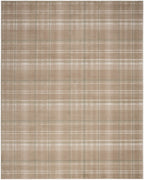 Nourison Grafix Plaid Taupe 5'3' X 7'3' Area Rug, Easy Cleaning, Non Shedding, Bed Room, Living Room, Dining Room, Kitchen (5X7)