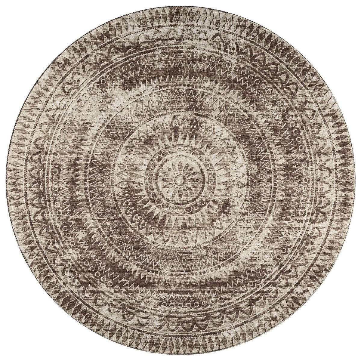 Sedona Sn7 Brown Transitional Rug Round 4' X 4'