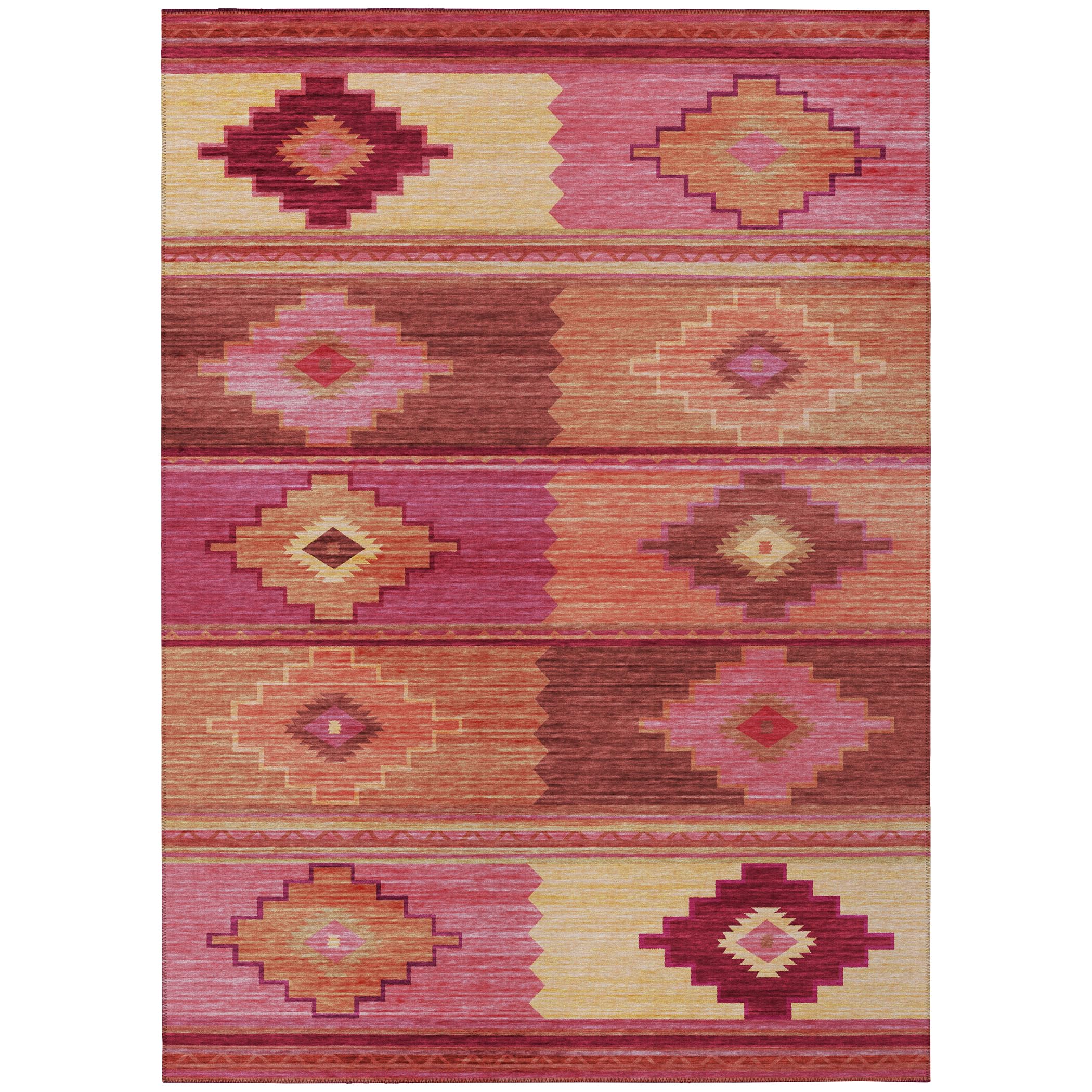 Addison Rugs Sonora Aso31 Pink 9' X 12' Indoor Outdoor Area Rug, Easy Clean, Machine Washable, Non Shedding, Bedroom, Living Room, Dining Room, Kitchen, Patio Rug