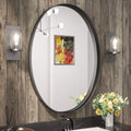 TETOTE Black Oval Bathroom Mirror, 24 x 36 Matte Black Framed Wall Mounted Mirror for Vanity, Modern Decorative Shatterproof Ova