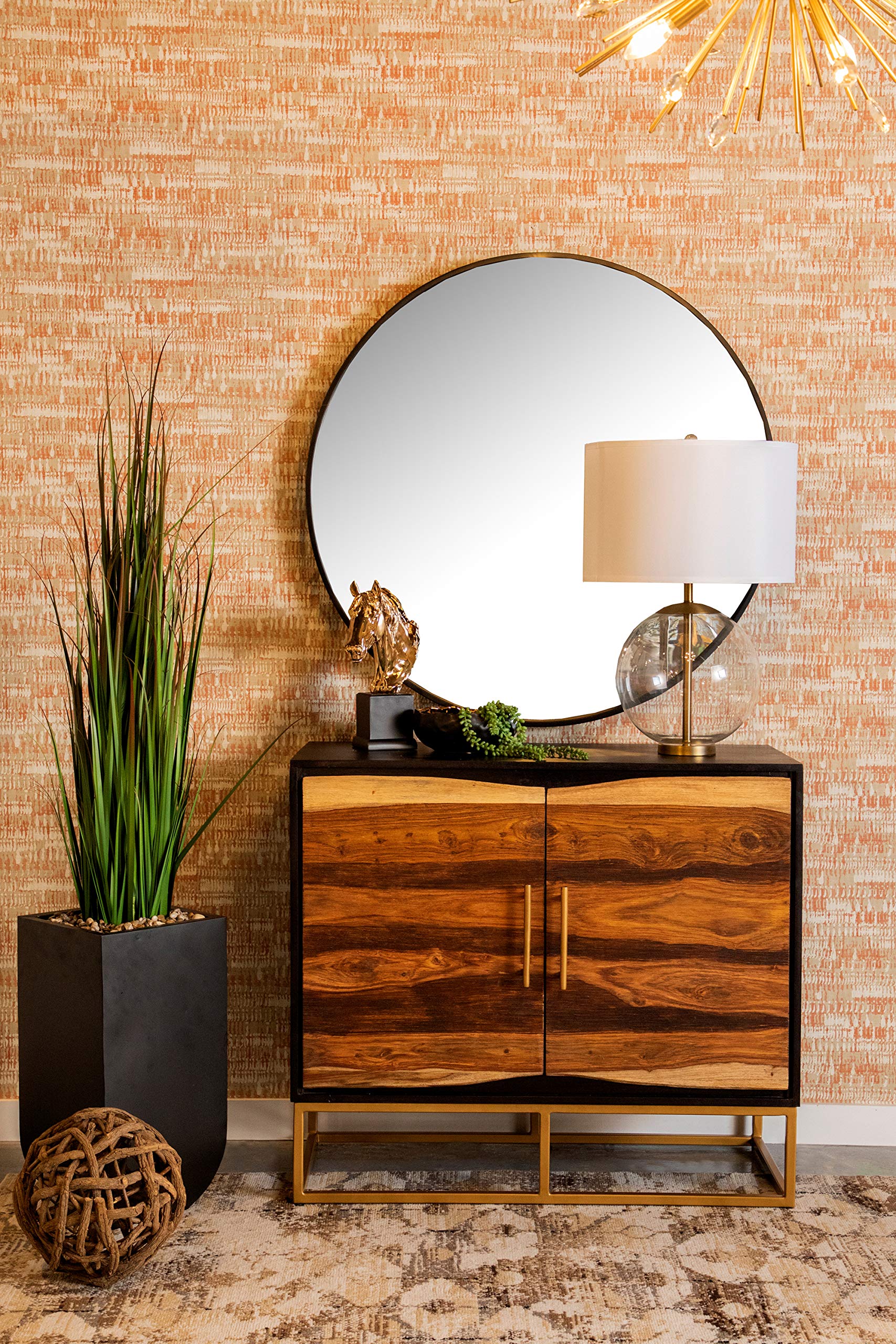 Coaster Home Furnishings 2-Door Accent Cabinet Black Walnut and Gold