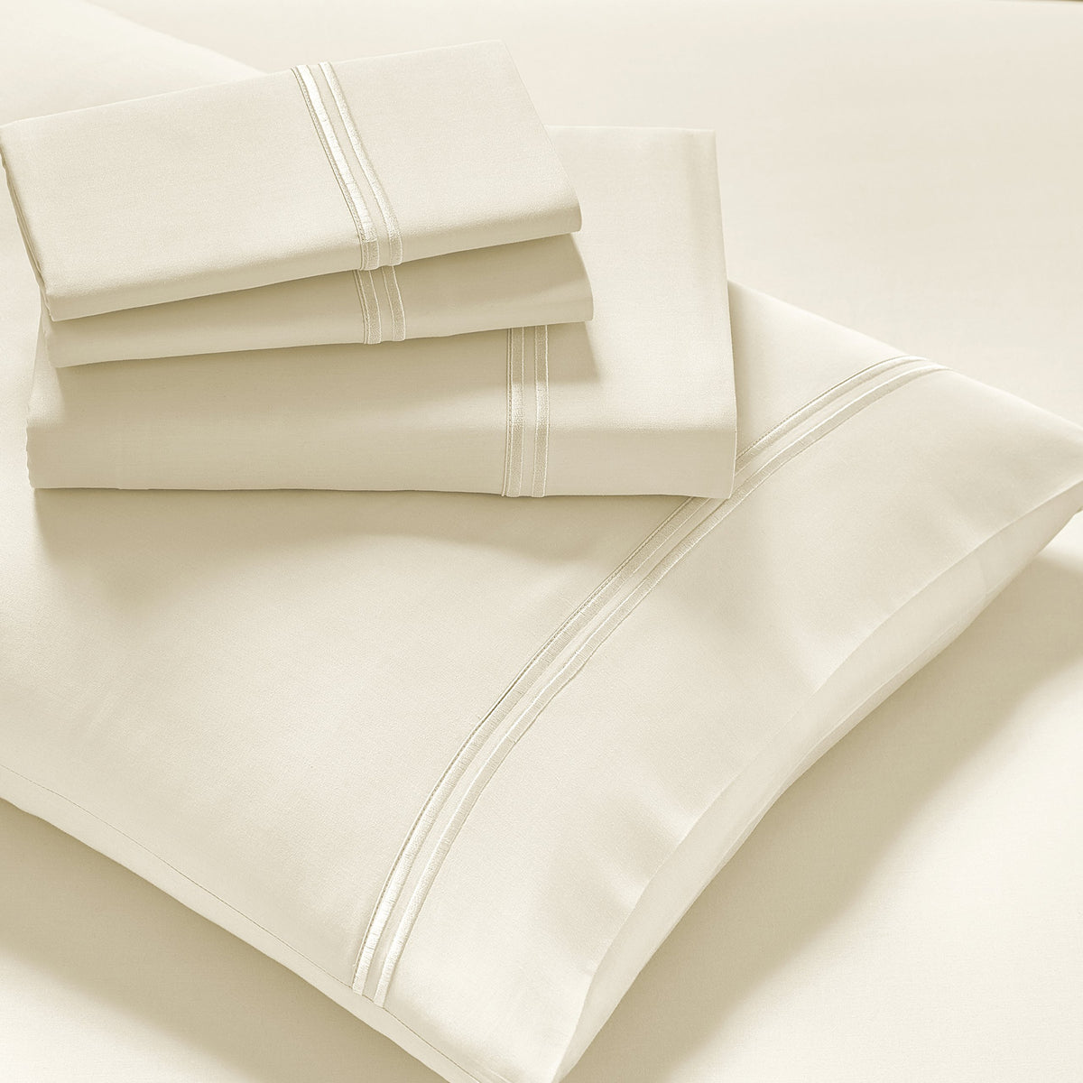 PureCare Elements Modal Sheet Set Featuring Precision-Fit Corners and enveloping Pillowcases, Twin XL, Ivory (PCSM-TX-IV)