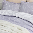 Bedsure Queen Comforter Set - Lavender Comforter, Cute Floral Bedding Comforter Sets, Gifts For Woman, 3 Pieces, 1 Soft Reversib