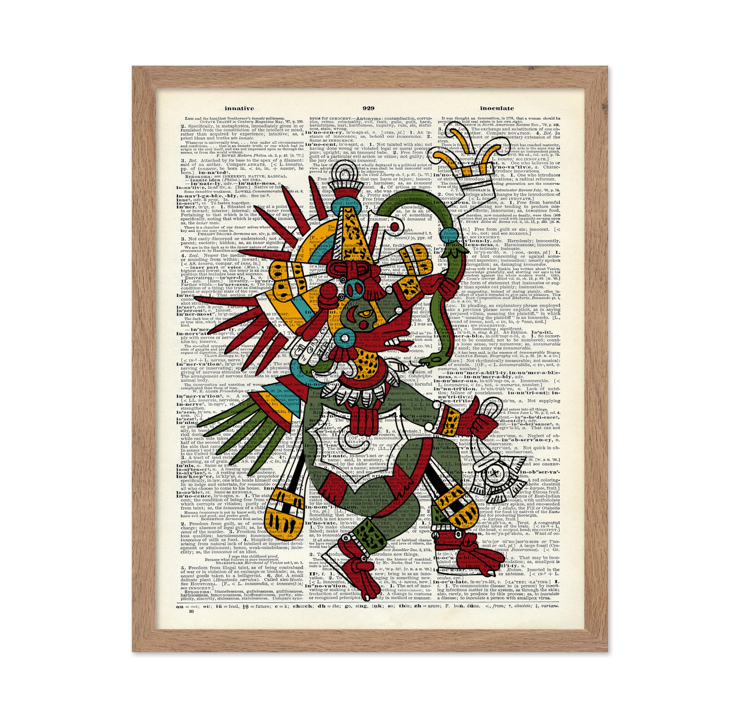 Poster Master Dictionary Art Poster - Quetzalcoatl Print - Aztec Mythology Art - Feathered Serpent Art - Kukulkan Art - Gift for