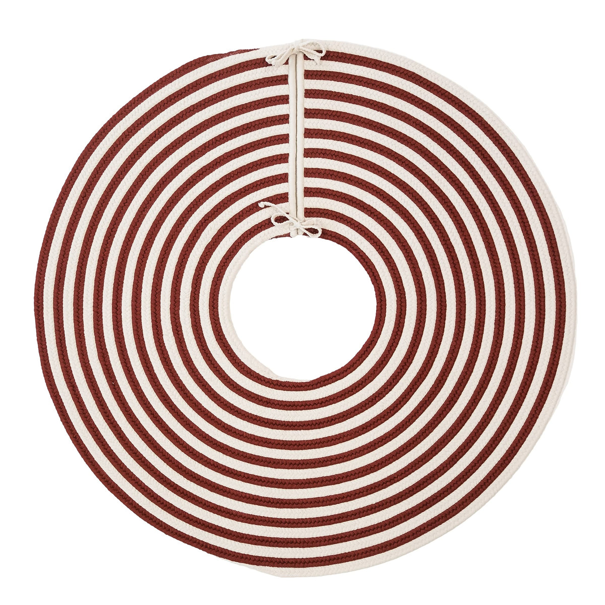 Candy Cane Round Holiday Tree Skirt - Red 44&quot; X 44&quot;