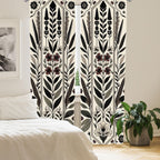 Ambesonne Nature Window Curtains, Boho Composition Of Sakura And Greenery Leaves Urban Jungle Modern Baroque, Lightweight Decor
