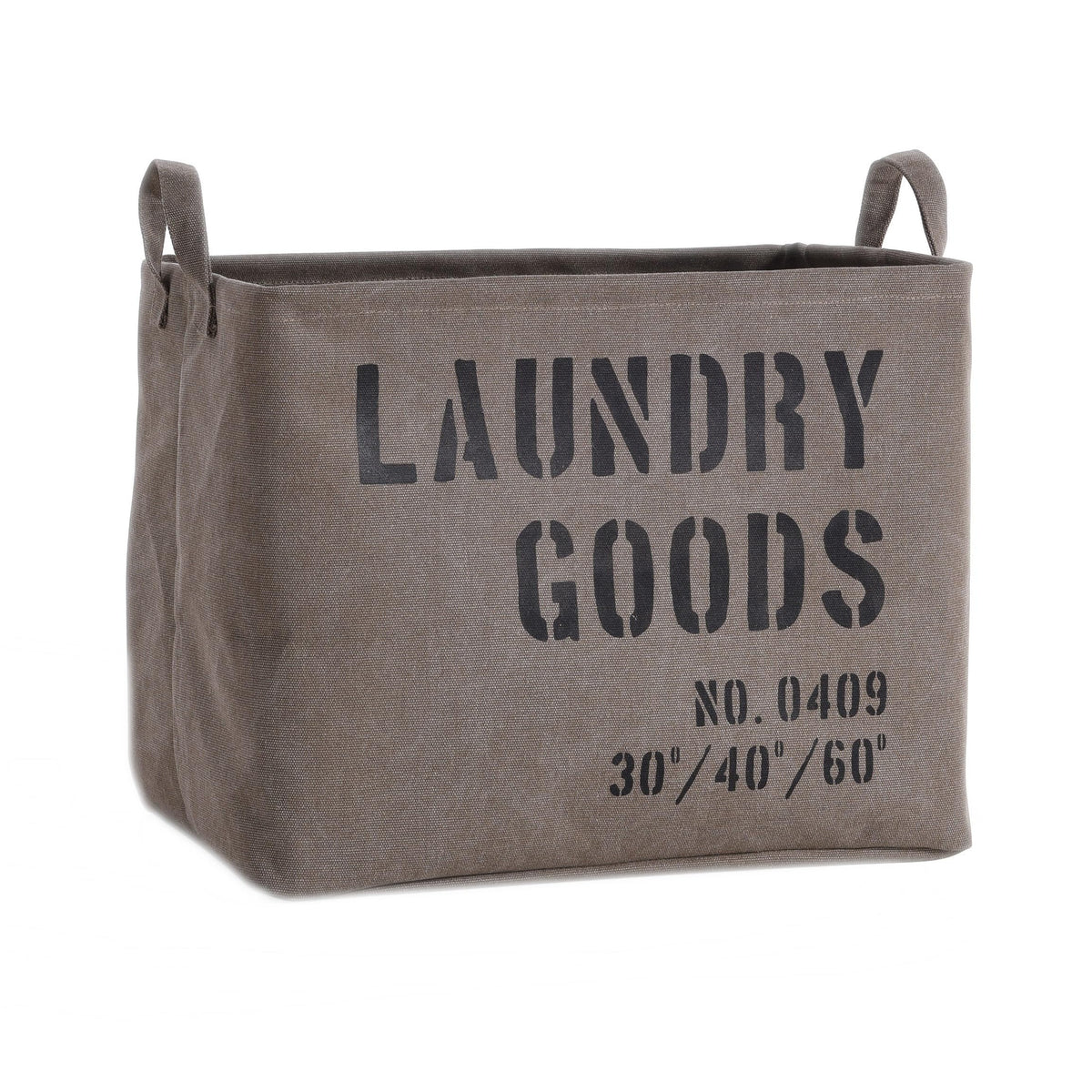Danya B. LY117 Decorative Canvas Laundry Basket with Handles  Portable Collapsible Foldable Clothes Hamper  Khaki Green