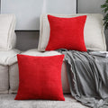 Home Brilliant Red Pillows Decorative Throw Pillows Covers For Couch Bench Set Of 2 Striped Velvet Accent Pillow Covers, 40X40Cm