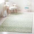 SAFAVIEH Adirondack Collection 6 Square Green/Ivory ADR131Y Modern Diamond Distressed Non-Shedding Living Room Dining Bedroom A