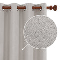 Deconovo Linen Look Total Blackout Curtains 63 Inch Length, 100% Light Blocking Drapes, Thermal Insulated Blackout Window Curtai