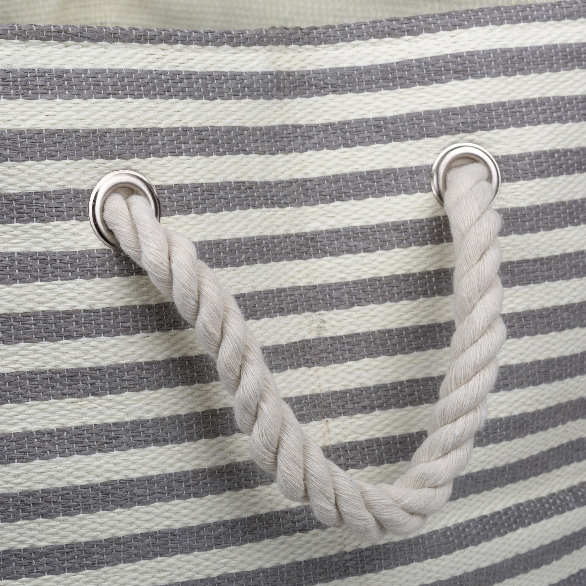 Dii Woven Paper Storage Bin, Pinstripe, Gray, Medium Rectangle