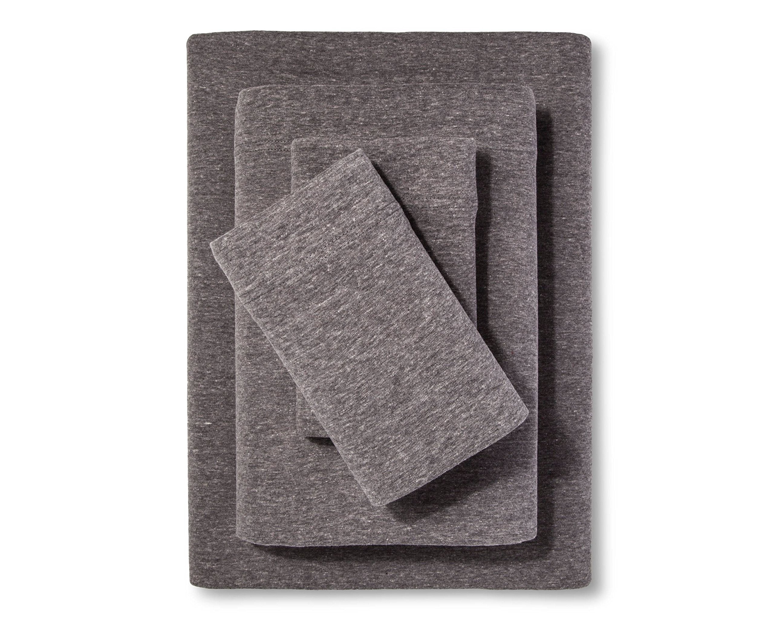 Destiny Crescent Bedding Hospital Twin Extra Long 100% Cotton Grey Knit Jersey Sheet Set - Soft And Comfy Twin Xl