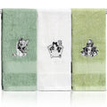 Breling 3 Pcs Frog Hand Towels for Bathroom, Frog Kitchen Hand Towels 13.3 x 29 Inch 100% Cotton Soft Embroidered Washroom Decor