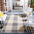 SAFAVIEH Courtyard Collection 23 x 20 Grey/Bone CY6201 Plaid Indoor/ Outdoor Patio Backyard Mudroom Runner Rug