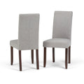 SIMPLIHOME Acadian Parson Dining Chair Set of 2, Solid Wood Frame, Cloud Grey Linen-Look Upholstery, 22.4 W x 18.9 D x 39.8 H, T