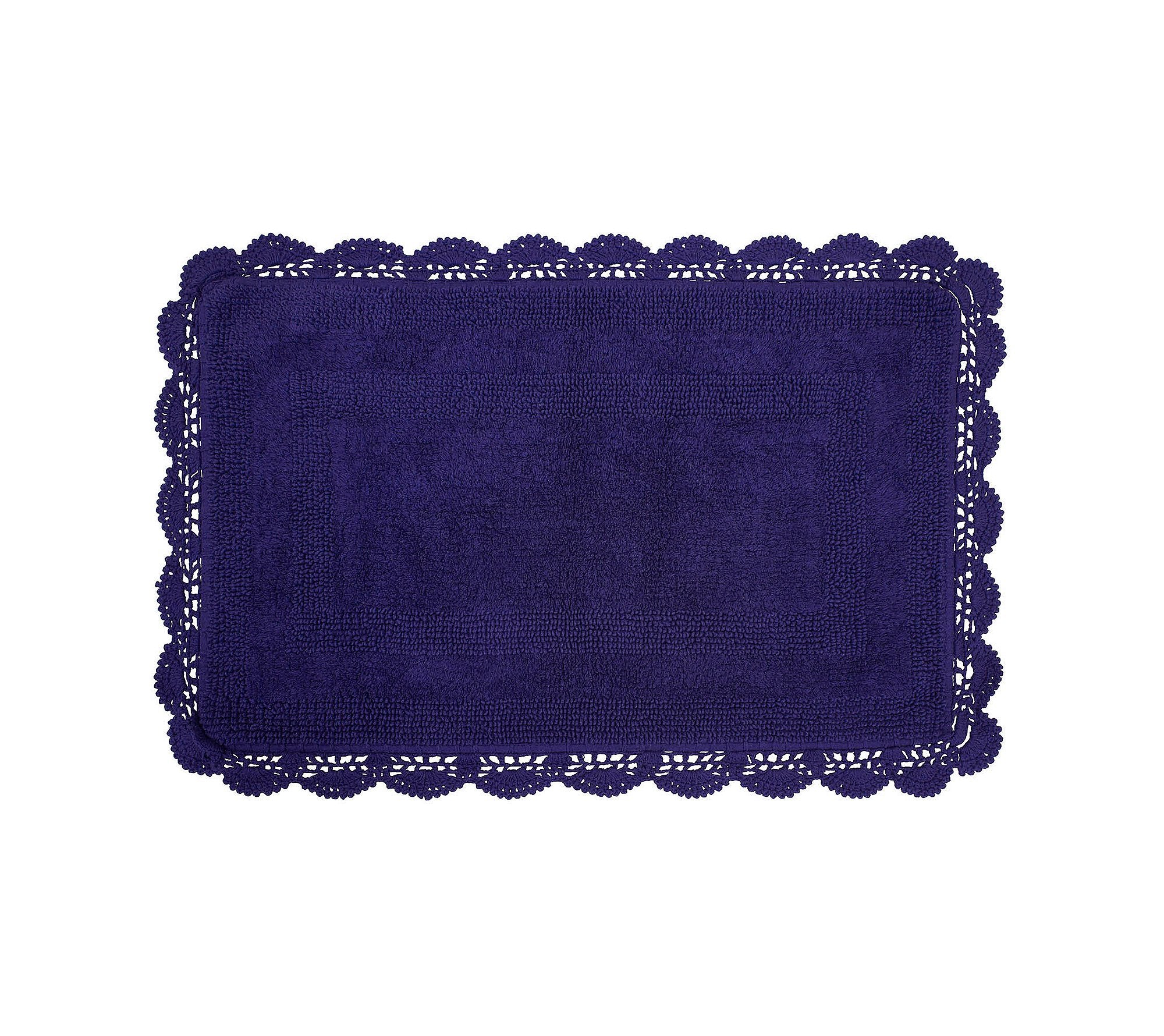 Laura Ashley Crochet Cotton 24x40 Bath Rug, Indigo