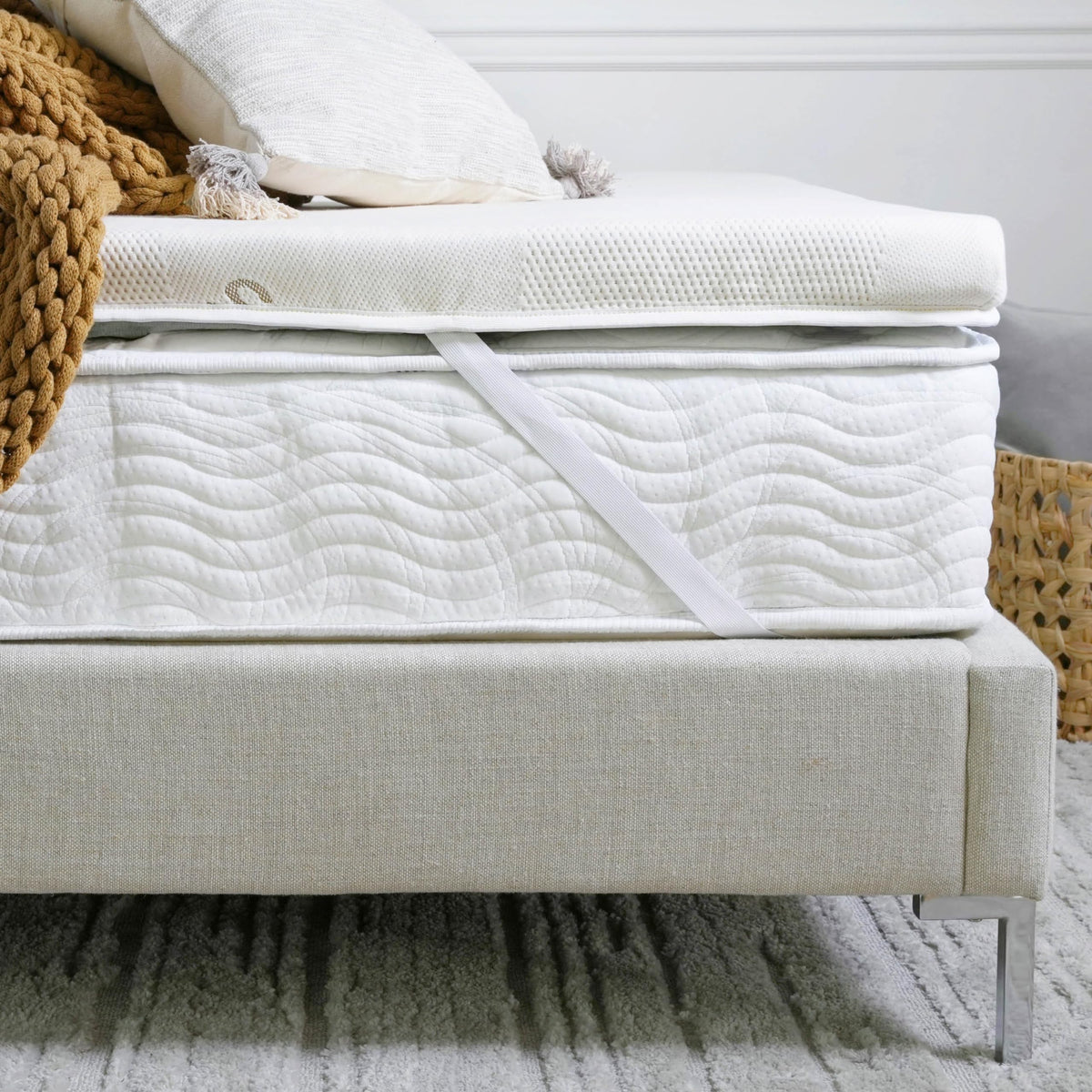 Saatva Graphite Memory Foam Mattress Topper - 3    Memory Foam Layer - Enhanced Comfort & Cooling - Cal King