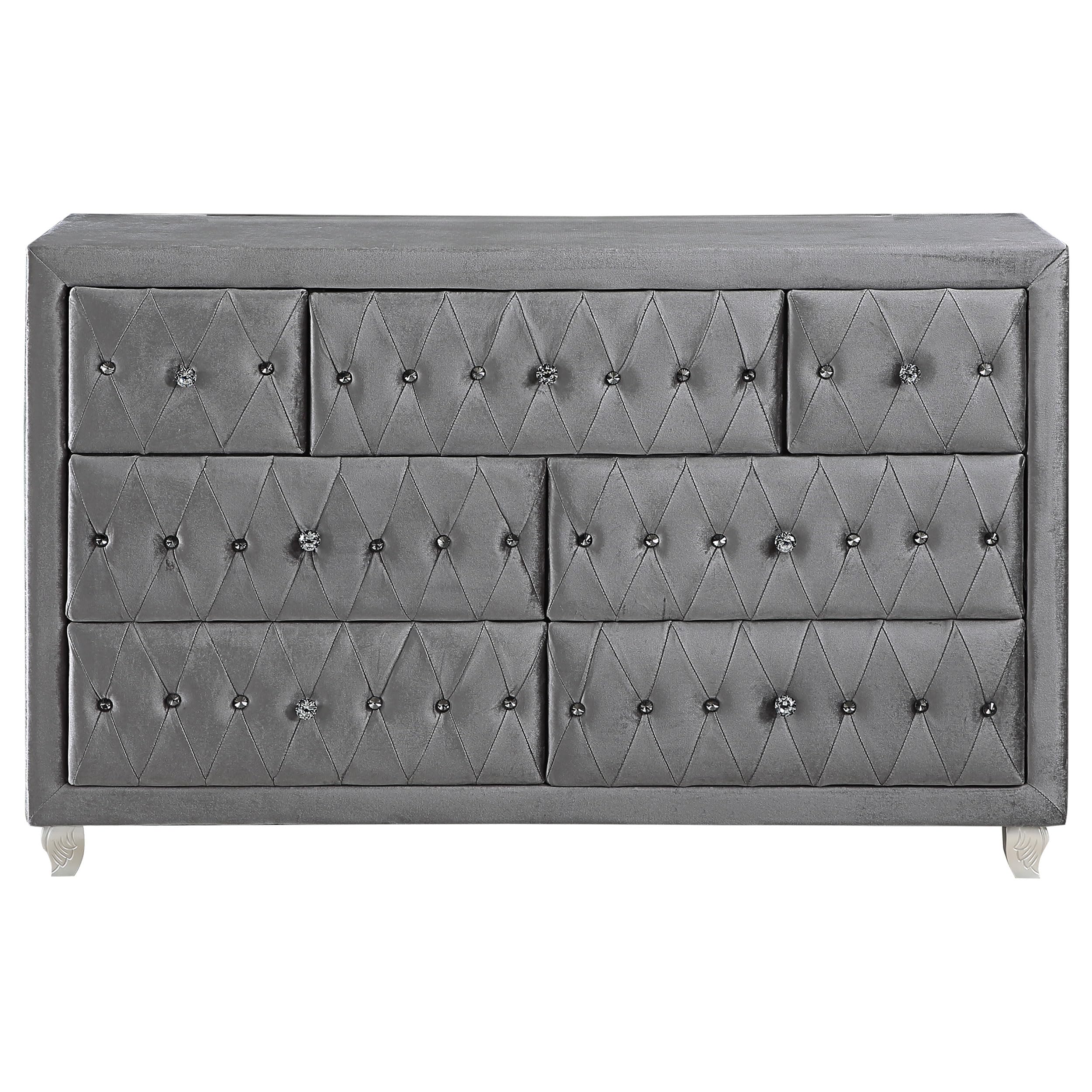 Coaster Home Furnishings Deanna Modern Classic 61-inch 7-Drawer Bedroom Dresser Clothing Storage Cabinet Wide Chest of Drawers Organizer Unit Grey 205103