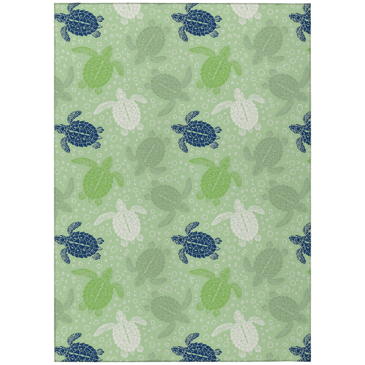 Addison Rugs Surfside Asr43 Green 3' X 5' Indoor Outdoor Area Rug, Easy Clean, Machine Washable, Non Shedding, Bedroom, Living Room, Dining Room, Kitchen, Patio Rug
