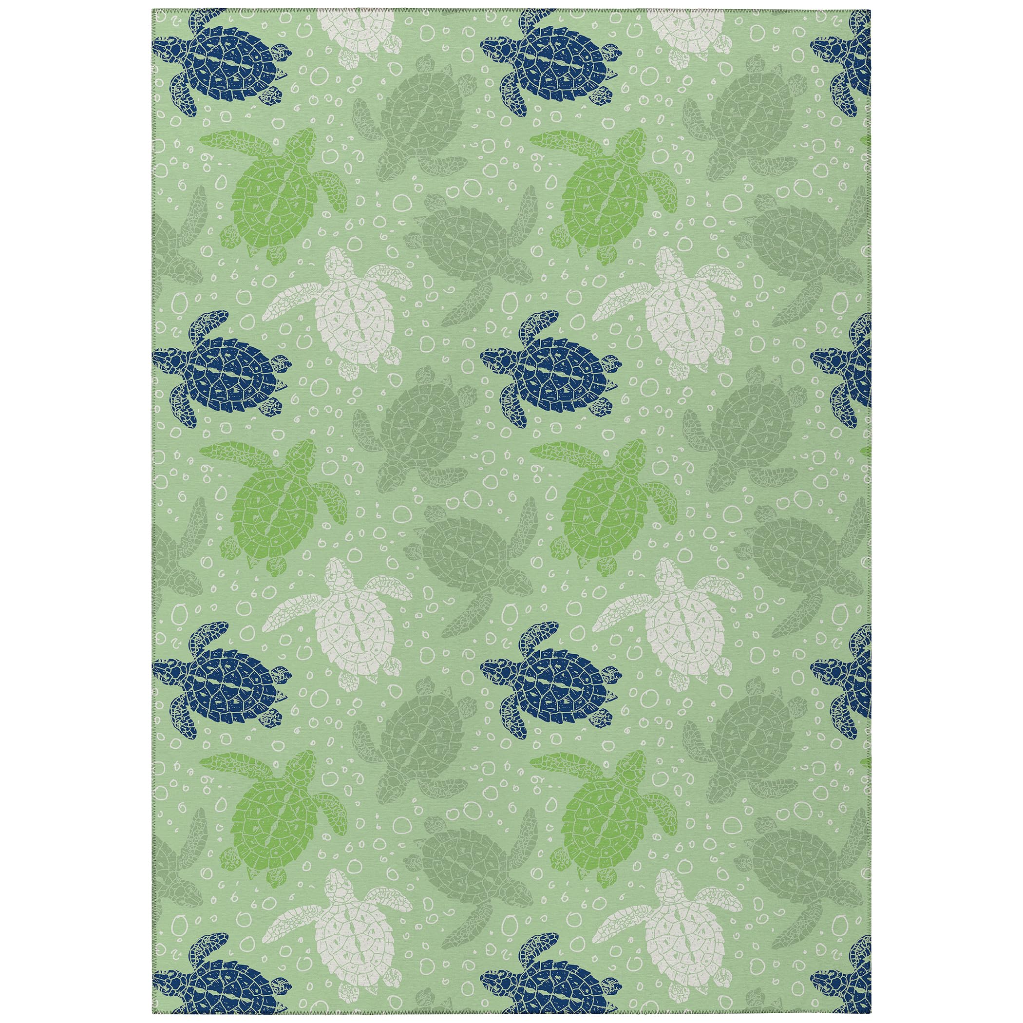Addison Rugs Surfside Asr43 Green 3' X 5' Indoor Outdoor Area Rug, Easy Clean, Machine Washable, Non Shedding, Bedroom, Living Room, Dining Room, Kitchen, Patio Rug