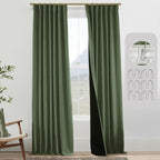 PANELSBURG 108 Inches Long Blackout Curtains for Living Room 2 Panel Set Linen Back Tab Hook Pleated Room Darkening Large Window