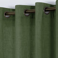 Koufall Green Curtains 96 Inches Long,Antique Gold Grommet Top Sheer Linen 70S Retro Curtains For Living Room Bedroom 2 Panels S