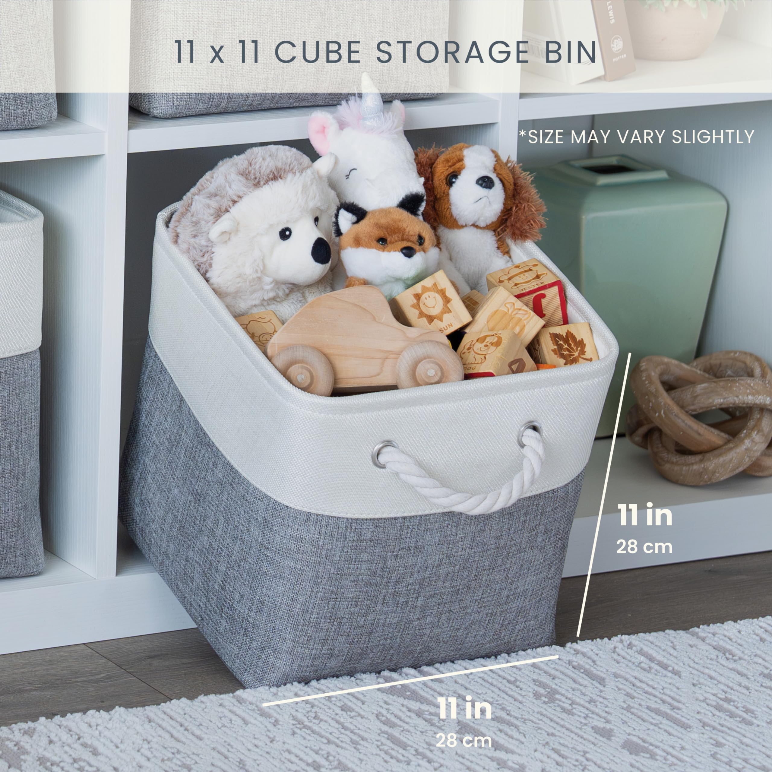 Organihaus 11X11 Cube Storage Bins Set Of 4, Fabric Cube Baskets For Storage Shelves, Foldable Storage Cubes For Kallax Organize