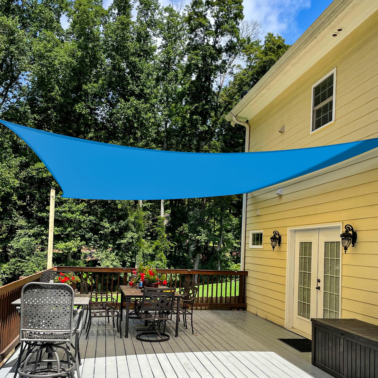 Tang Sunshades Depot Blue 18' X 18' Sun Shade Sail Square Canopy Shade Cover Uv Block For Backyard Pergola Porch Deck Garden Pat