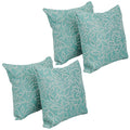 Blazing Needles Square Polyester Jacquard Throw Pillows, 17", Florian Seagla 4 Count
