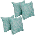 Blazing Needles Square Polyester Jacquard Throw Pillows, 17", Florian Seagla 4 Count