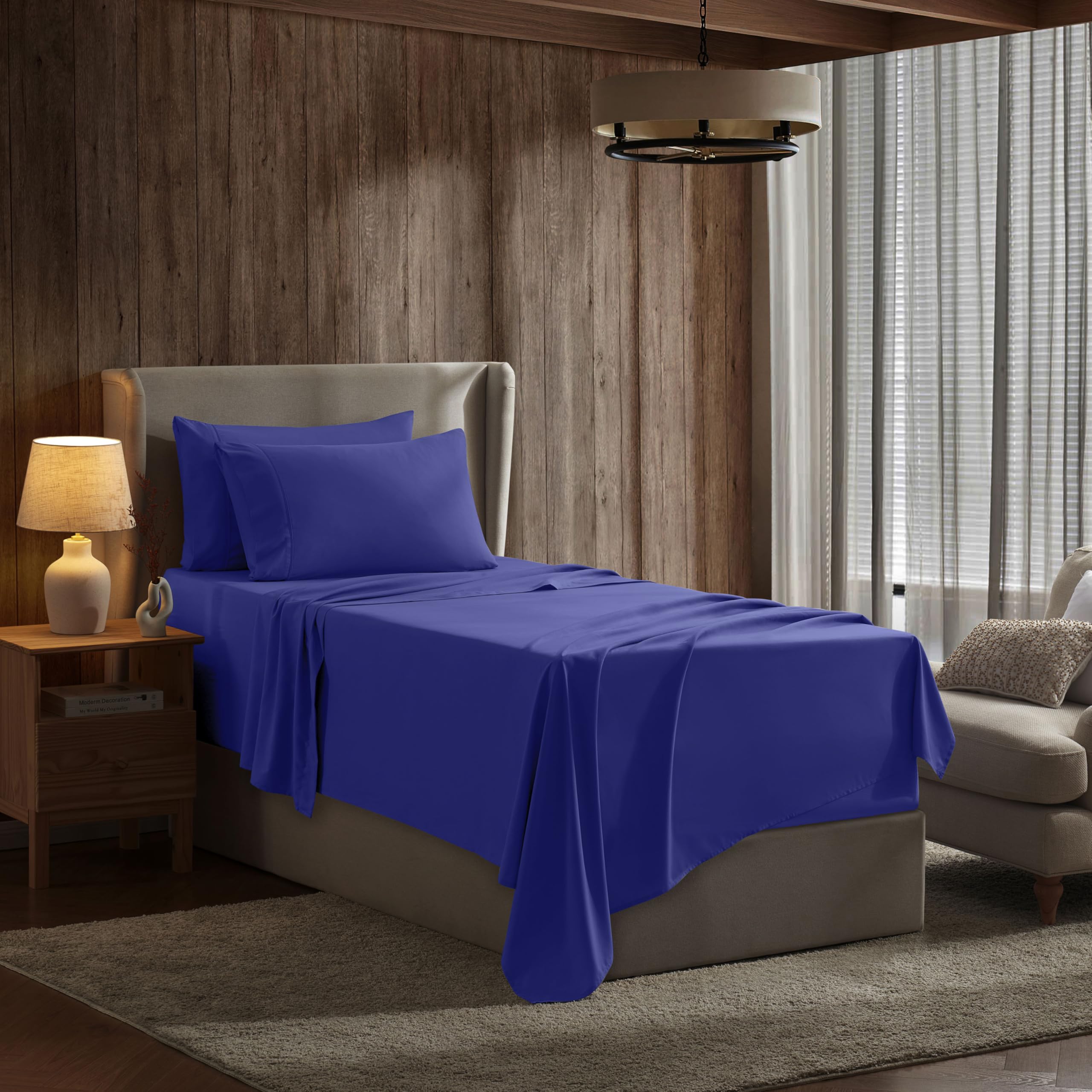 Nestl Twin Sheets Set - 3 Piece Twin Bed Sheets, Deep Pocket, Hotel Luxury, Extra Soft, Breathable And Cooling, Royal Blue Sheets For Twin Size Mattresses