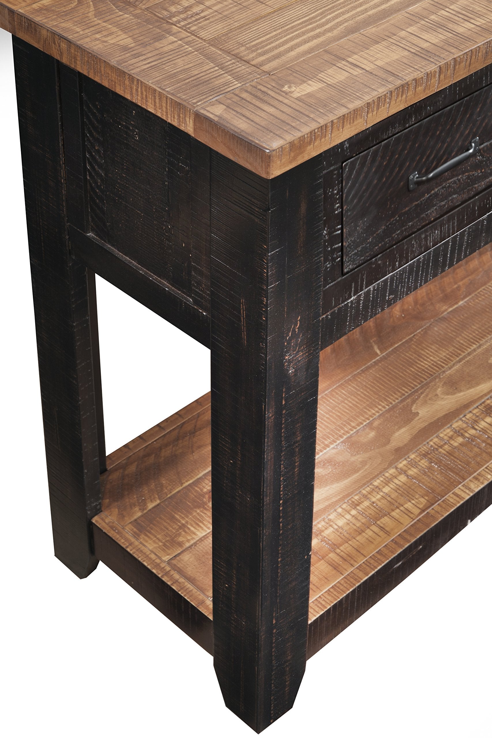 Martin Svensson Home Rustic Sofa Table, Antique Black And Honey Tobacco