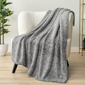Pavilia Sherpa Throw Blanket For Couch Sofa, Heather Grey Fluffy Warm Plush Blanket For Bed, Cozy Super Soft Lightweight Throw,