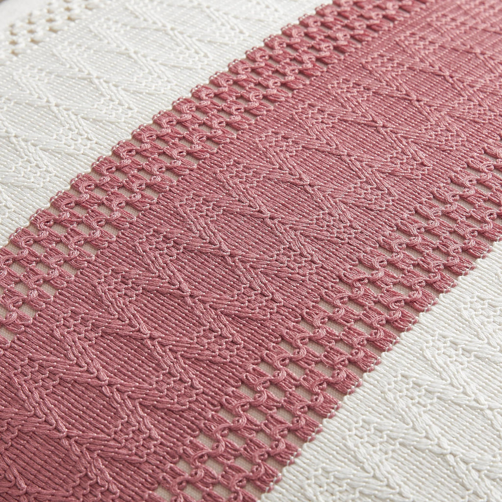 Zeemart 2 Packs Cotton Boho Throw Pillow Covers 22X22 Inch Contrast/Dusty Pink, Soft Farmhouse Decorative Couch Pillow Cases Pink Cushion Covers For Sofa Bed Living Room Home Decor