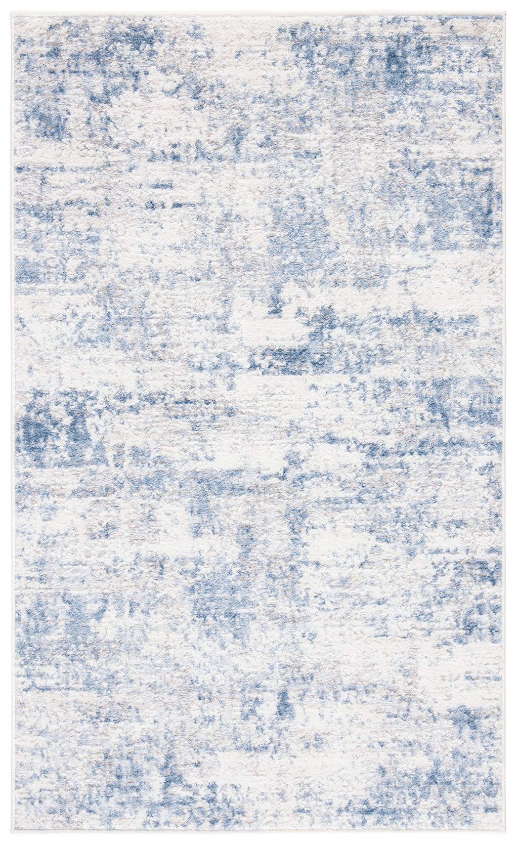 Safavieh Amelia Collection Accent Rug - 3' X 5', Ivory & Blue, Modern Abstract Design, Non-Shedding & Easy Care, Ideal For High