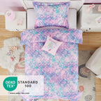 Kaleido Space Kaleidospace Pink Comforter Twin For Kids, Glow In The Dark Mermaid Bedding Sets With Decor Pillow, 3 Pieces Girls
