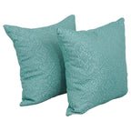 Blazing Needles Square Polyester Jacquard Throw Pillows, 17", Mabul Seaglass 2 Count