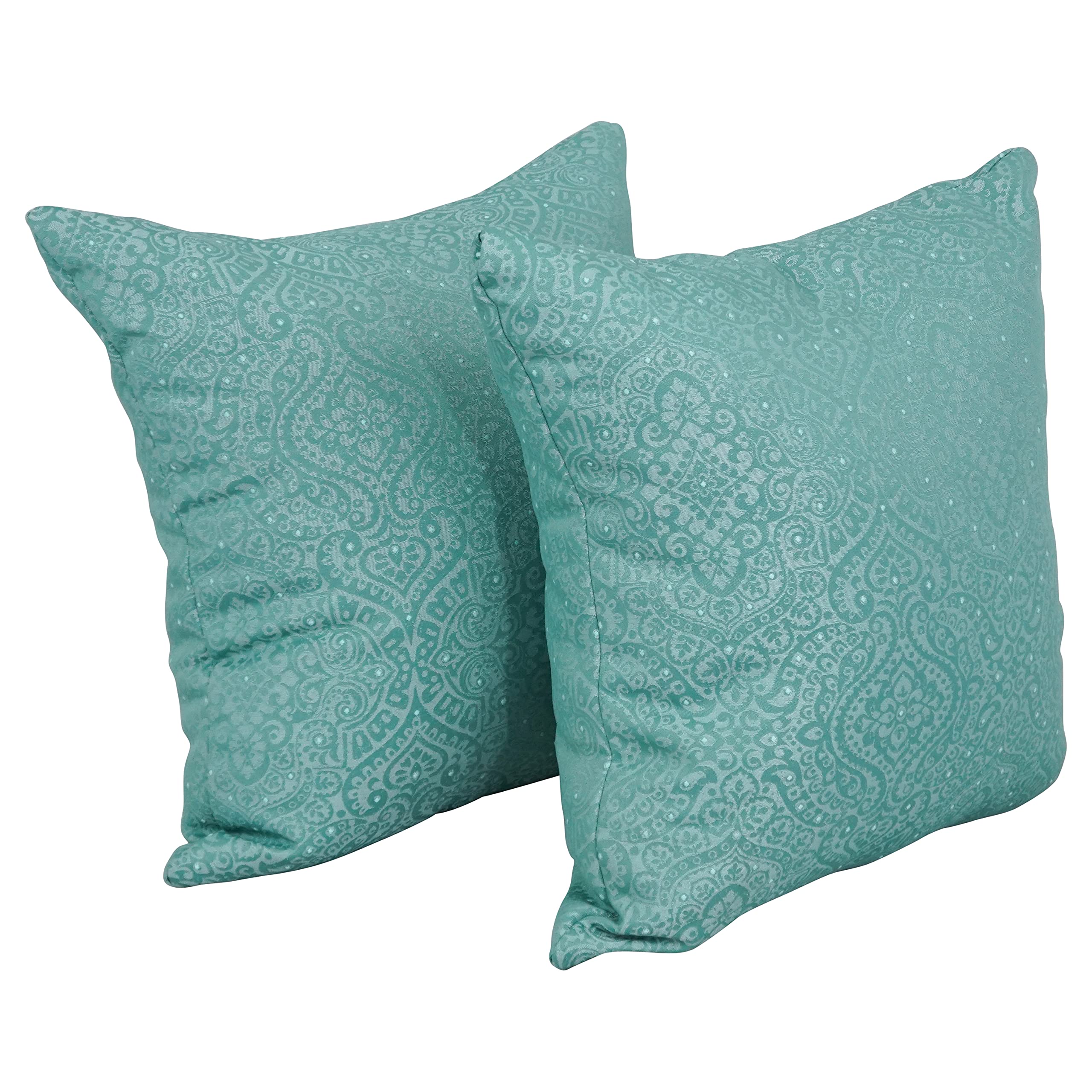 Blazing Needles Square Polyester Jacquard Throw Pillows, 17", Mabul Seaglass 2 Count