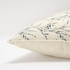 Rizzy Home Floral 20" x 20" Down Filled Pillow with Blue Cotton Cover