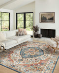 Vivorug Washable Rug, Ultra Soft Area Rug 6x9, Non Slip Vintage Rug Foldable, Stain Resistant Rugs for Living Room, Tribal Medal