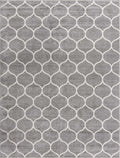 Unique Loom Trellis Frieze Collection Area Rug - Rounded (9' x 12' 2'', Light Gray/ Ivory)