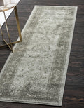 Unique Loom La Jolla Collection Farmhouse, Contemporary, Botanical, Traditional, Vintage Area Rug, 2 ft 7 in x 10 ft, Light Gray