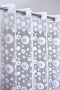 HOME UTSAV 1 Piece Transparent Sheer Circle Net Curtains for Window 5 Feet, White