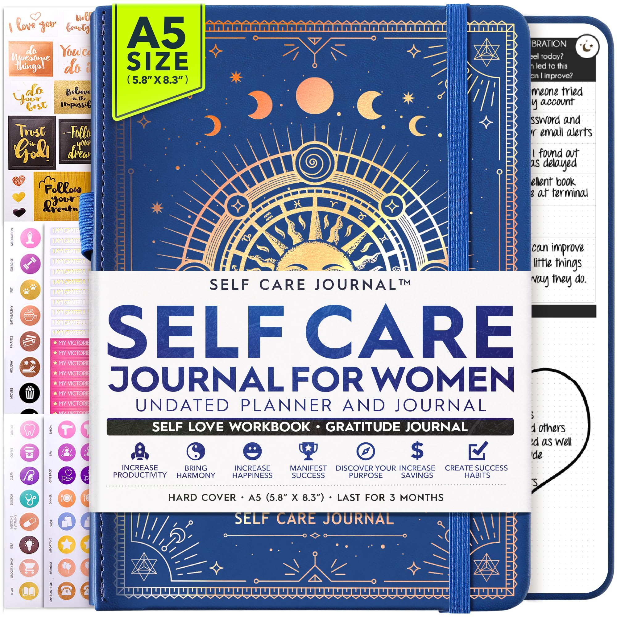 Self Care Journal For Women - A 90 Day Creating Mindfulness Journal, Success & Happiness In Life, Personal Gratitude Journal, Vi